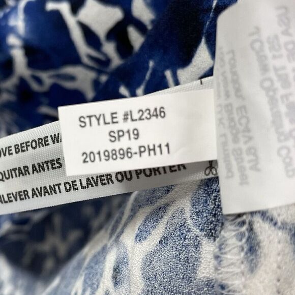 J CREW Womens Blue Floral Print Long Sleeve Shift Dress NEW Viscose XXS 2XS - Picture 8 of 8